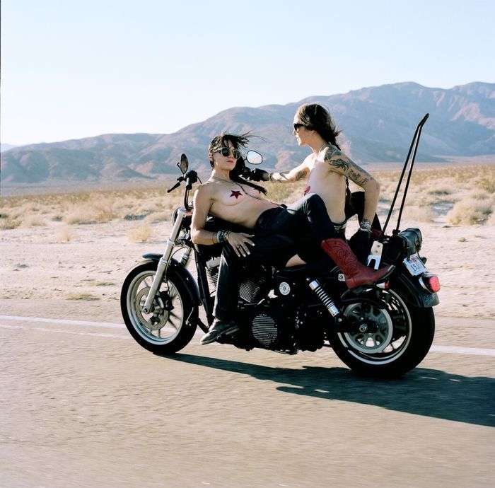 Girls on a motorcycle in Jining